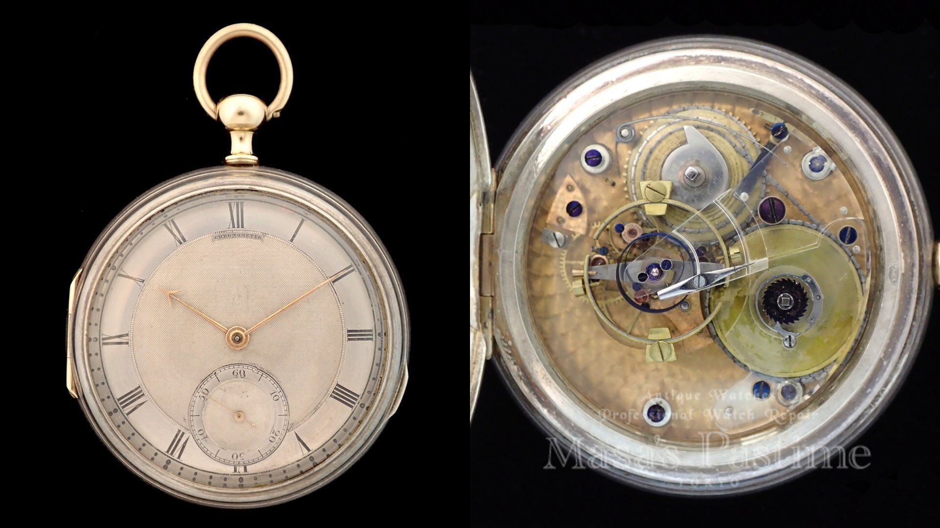 スプリングディテント　クロノメーター イギリス 懐中時計