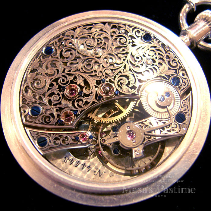 懐中時計 ムーブメント 透かし彫り