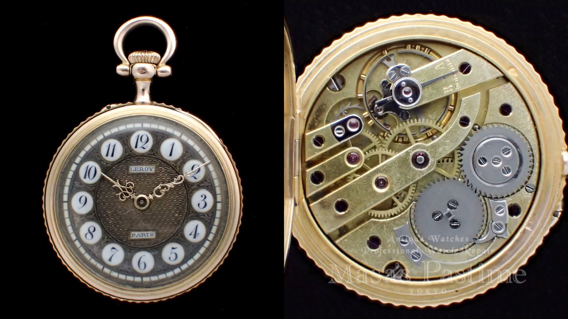 ルロア　カルトューシュダイアル　フランス　懐中時計