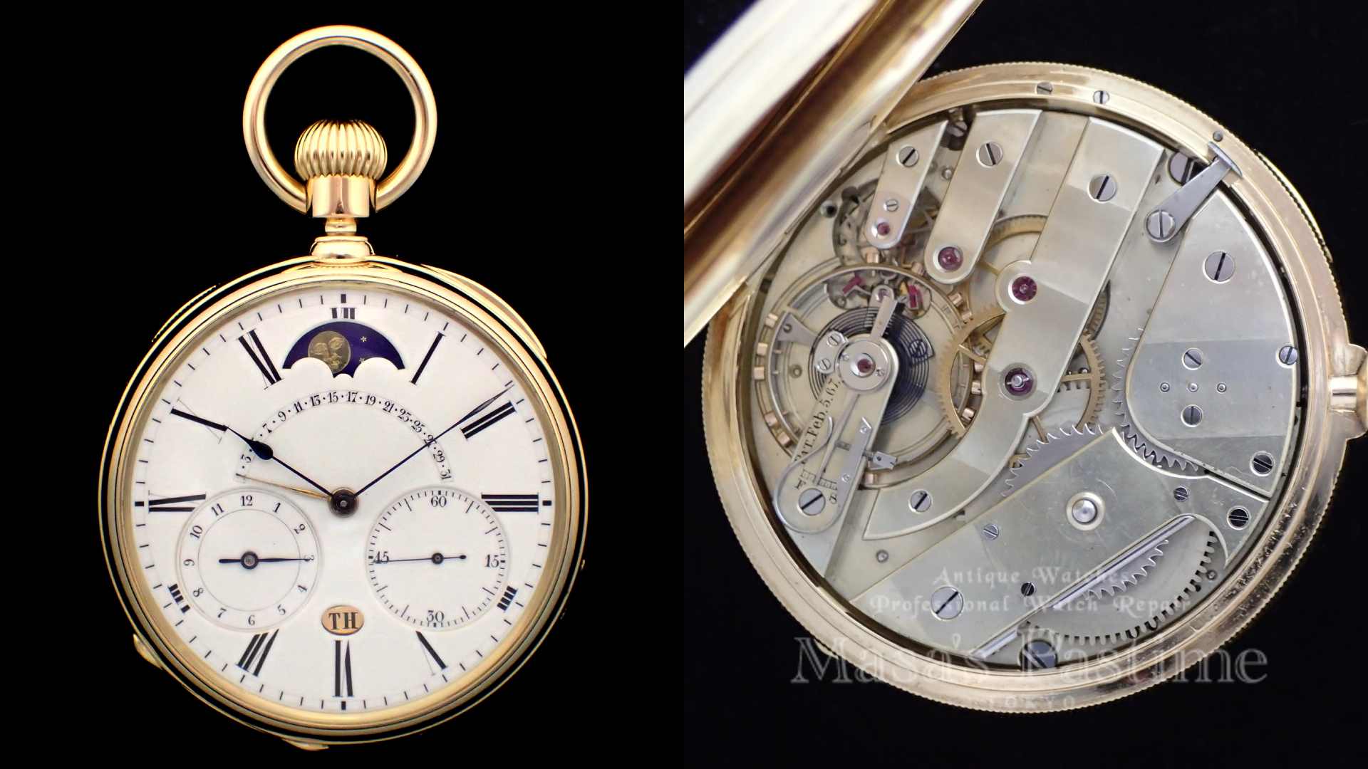 エケグレン　セミパーペチュアルカレンダー　懐中時計