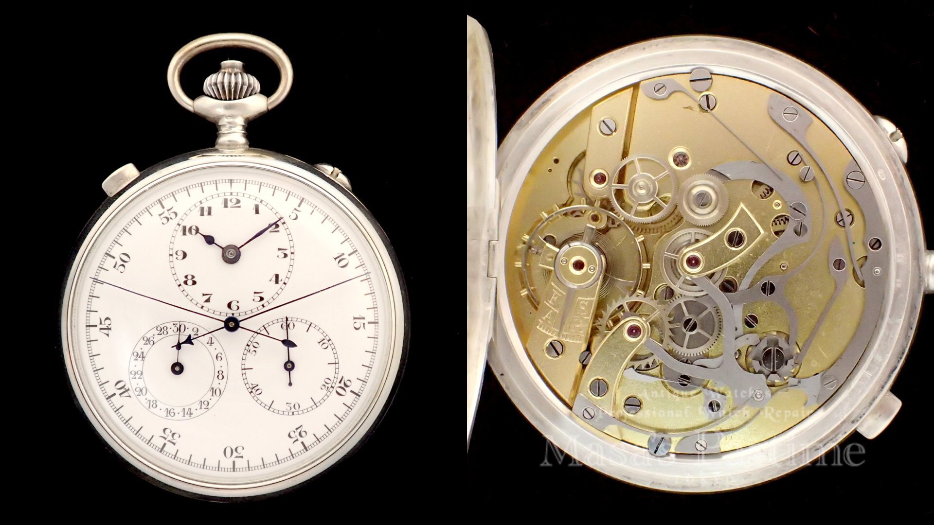 スプリットセコンドクロノグラフ　スイス 　懐中時計