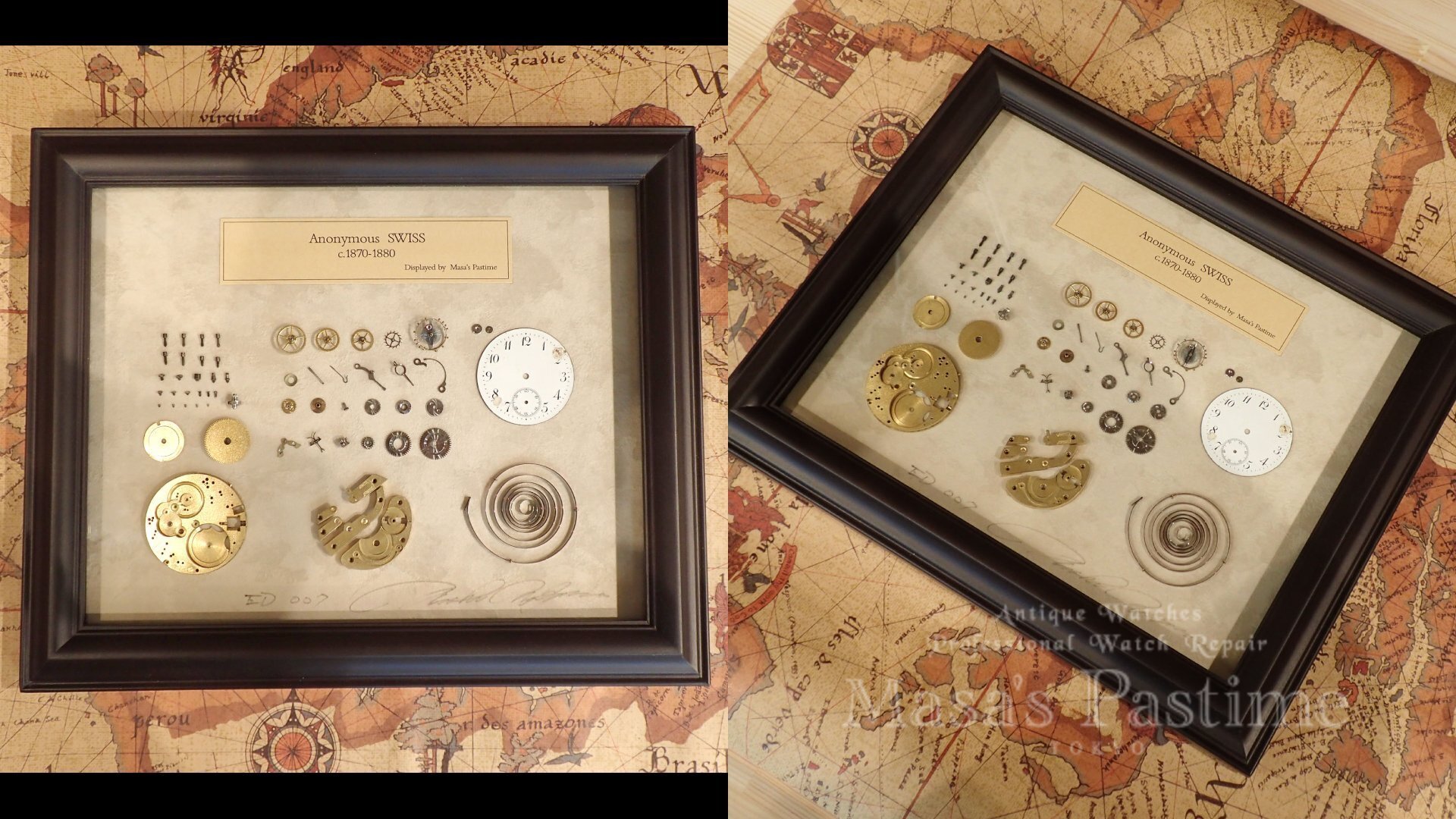 Masa’s Pastime　アンティーク　スイス製　懐中時計ムーブメント　ディスプレイ