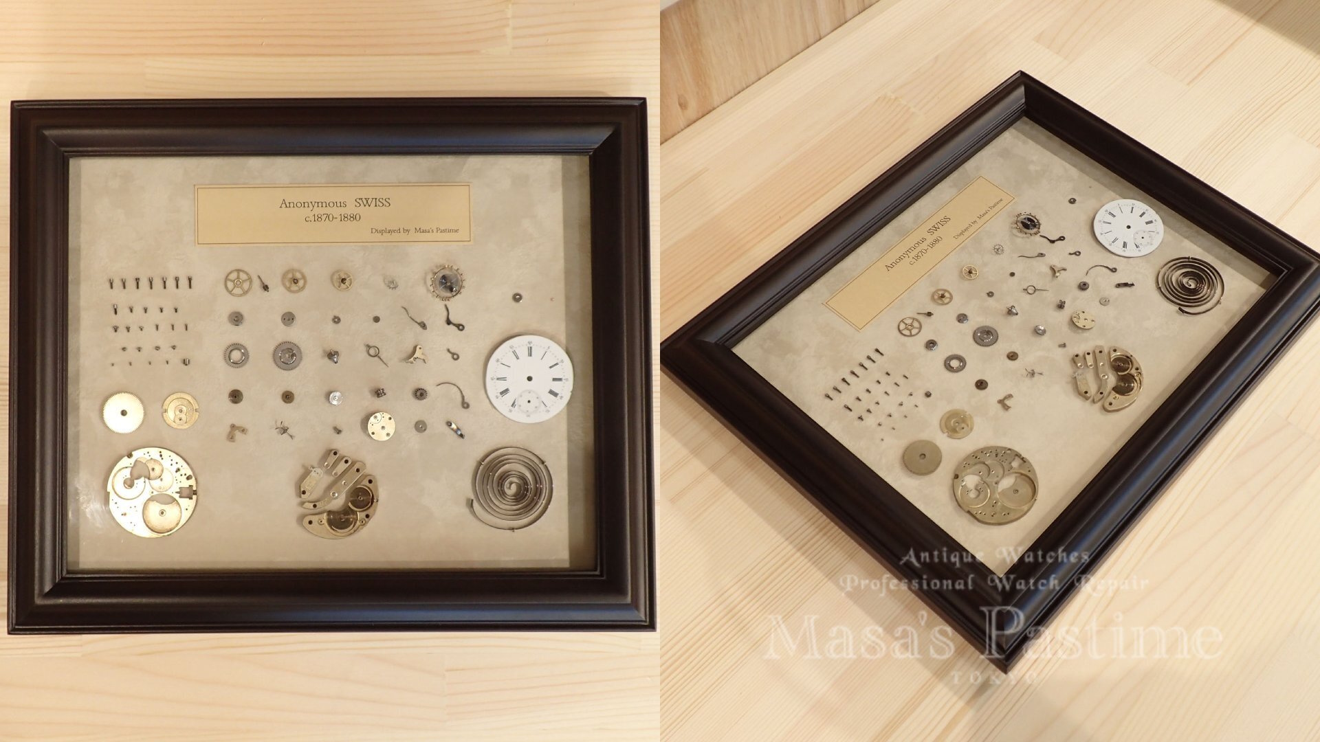 Masa’s Pastime　アンティーク　スイス製　懐中時計ムーブメント　ディスプレイ