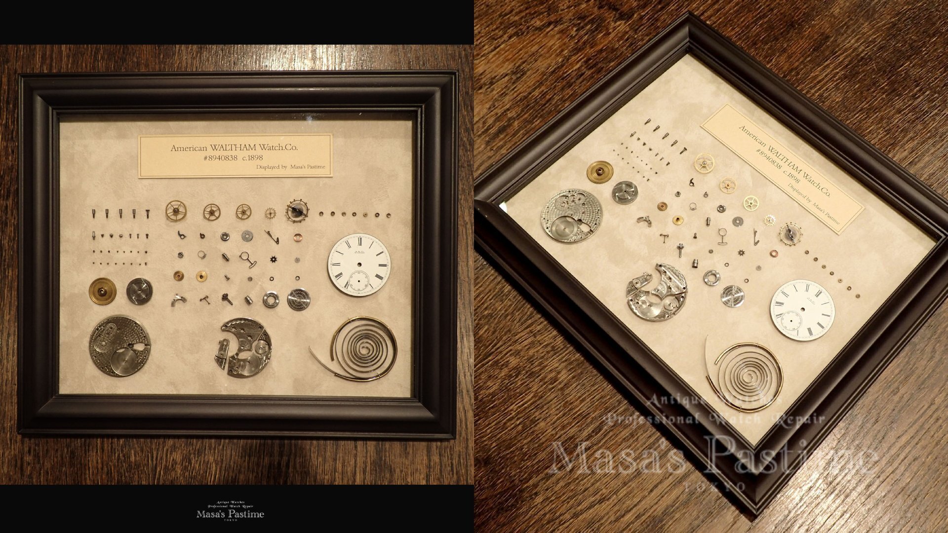 Masa’s Pastime　アンティーク　WALTHAM　懐中時計ムーブメントディスプレイ