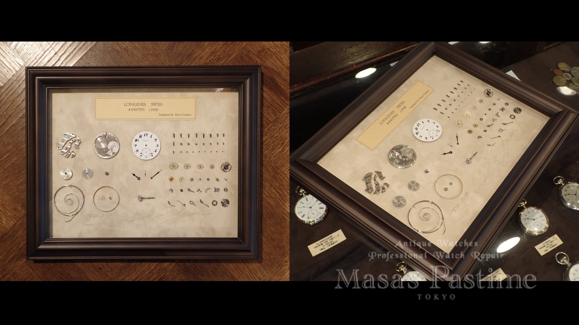 Masa’s Pastime アンティーク LONGINES 懐中時計ムーブメントディスプレイ