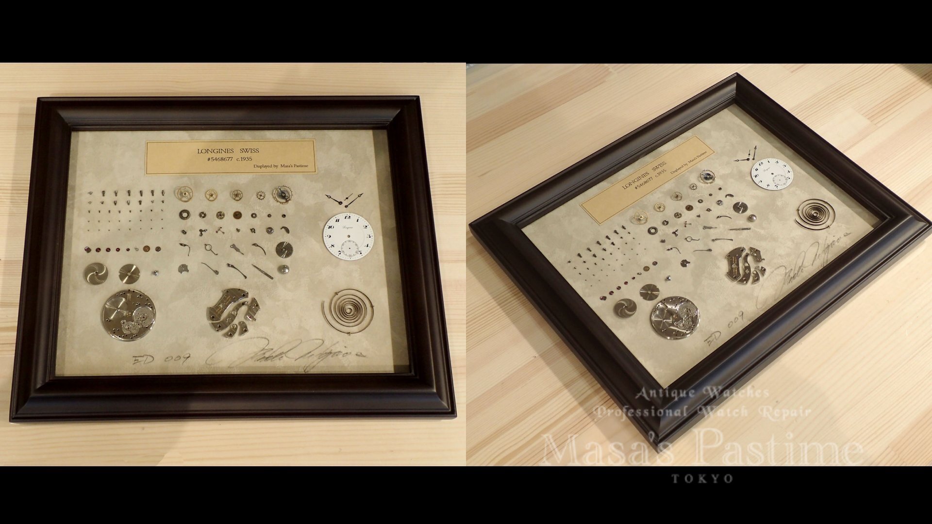 Masa’s Pastime アンティーク LONGINES Cal.18.89 ABC 懐中時計ムーブメント ディスプレイ