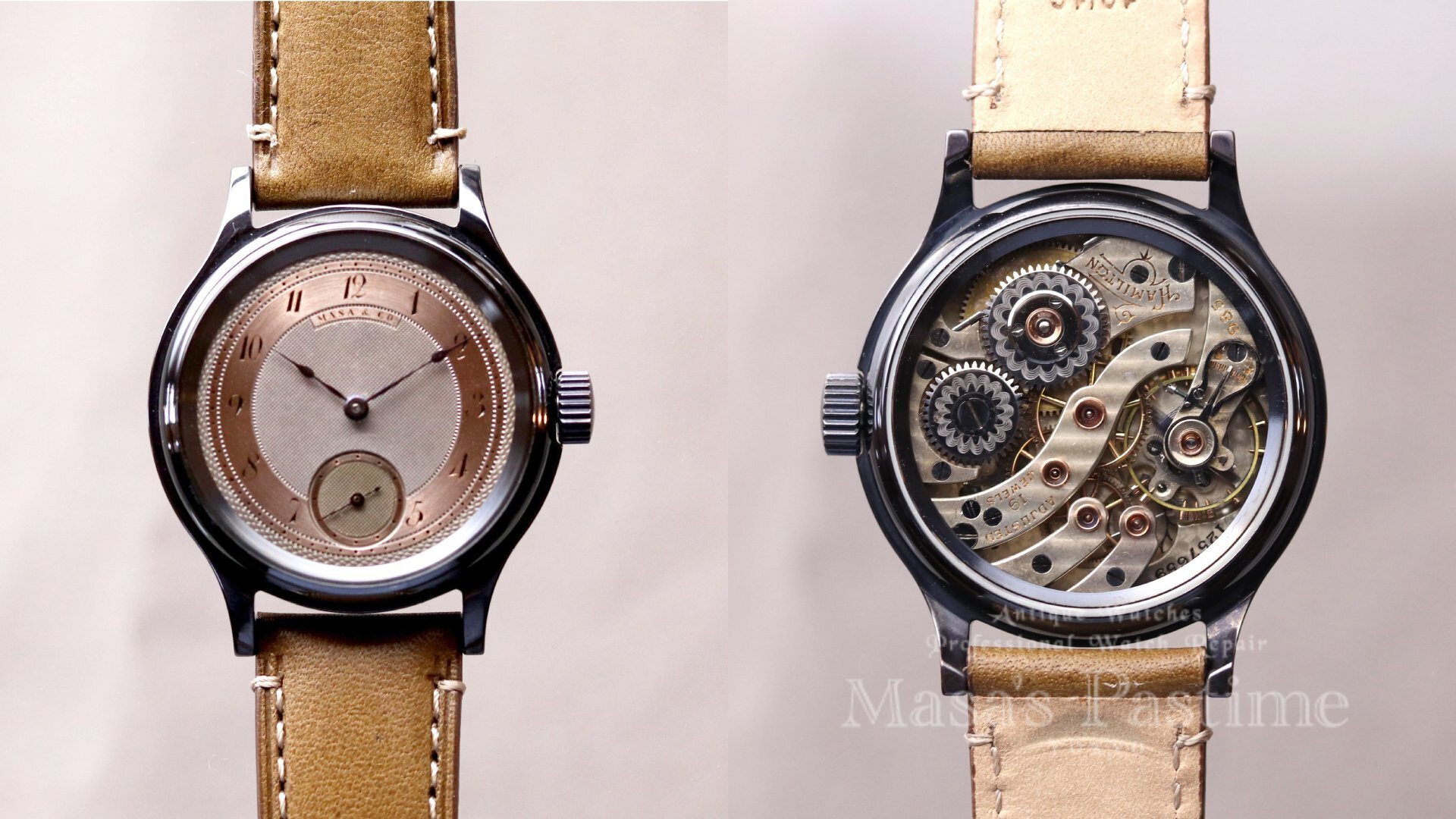 985 ハミルトン 赤銅 四分一 カスタム腕時計